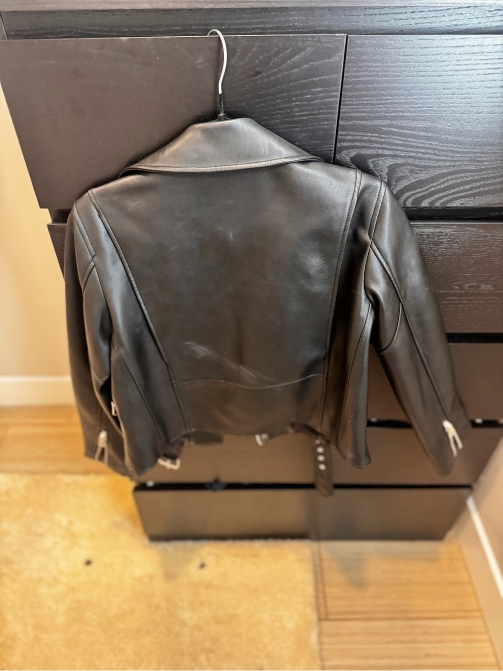Zara Black Leather Biker Jacket